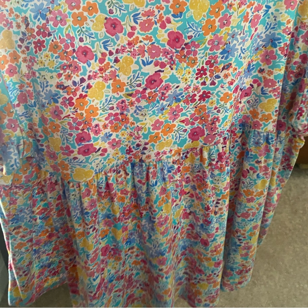 Blue multi floral peplum top - Picture 5 of 5
